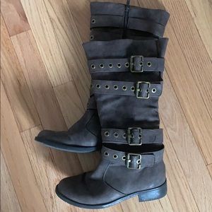 Brown Synthetic Leather Vegan Boots